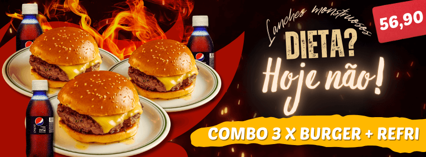 Banner 3 - COMBO 3 X BURGER REFRI